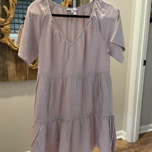 Linen-Blend Lorelei Mini Dress Pink size small